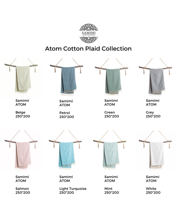ATOM Cotton Plaid, XXL Beach Towel - Mint