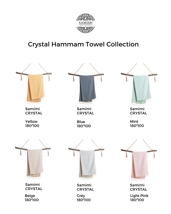 CRYSTAL Beach Towel, Turkish Hammam Towel, Spa & Sauna Towel - Yellow