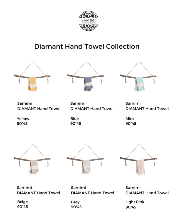 DIAMANT Hammam Hand & Hair Towel, Tea Towel - Light Pink