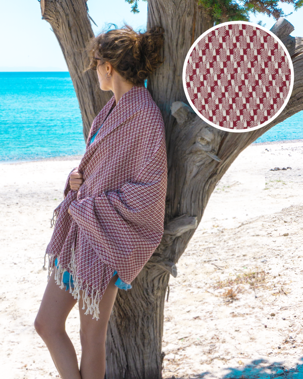 NOOSA Hammam Towel, Beach Towel, Pestemal - Red