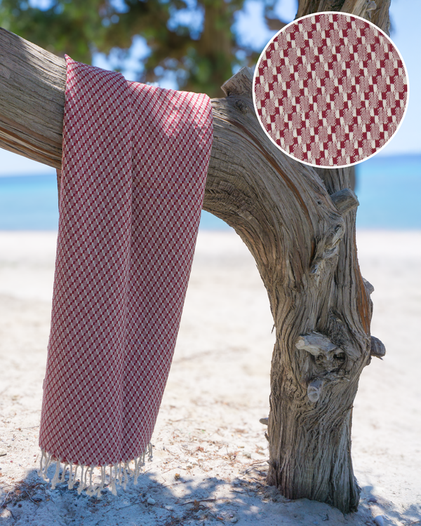 NOOSA Hammam Towel, Beach Towel, Pestemal - Red