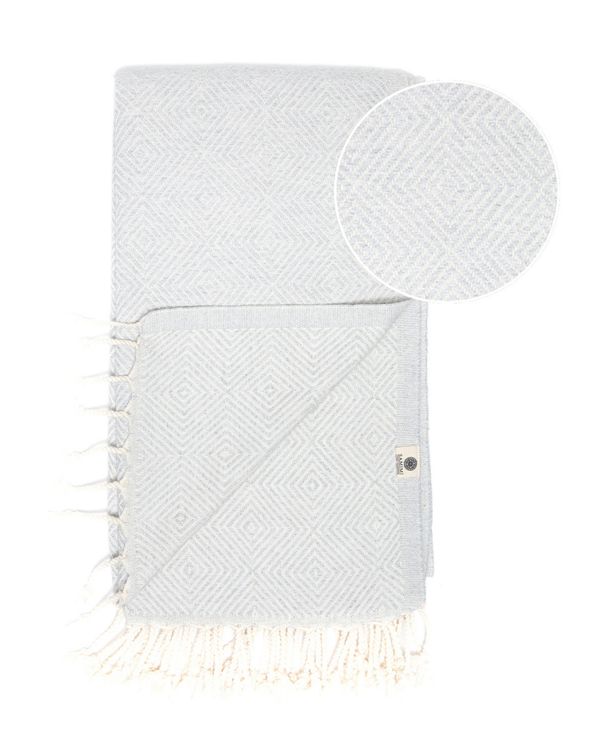 CRYSTAL Beach Towel, Turkish Hammam Towel, Spa & Sauna Towel - Grey