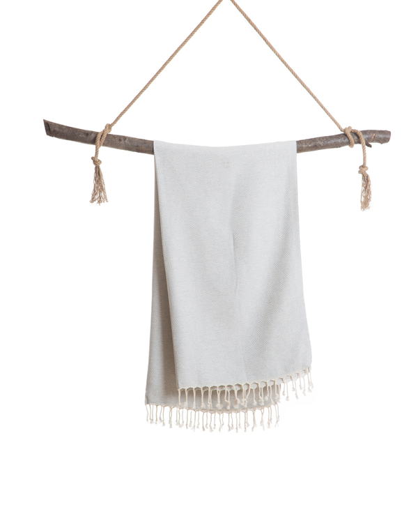 CRYSTAL Beach Towel, Turkish Hammam Towel, Spa & Sauna Towel - Grey