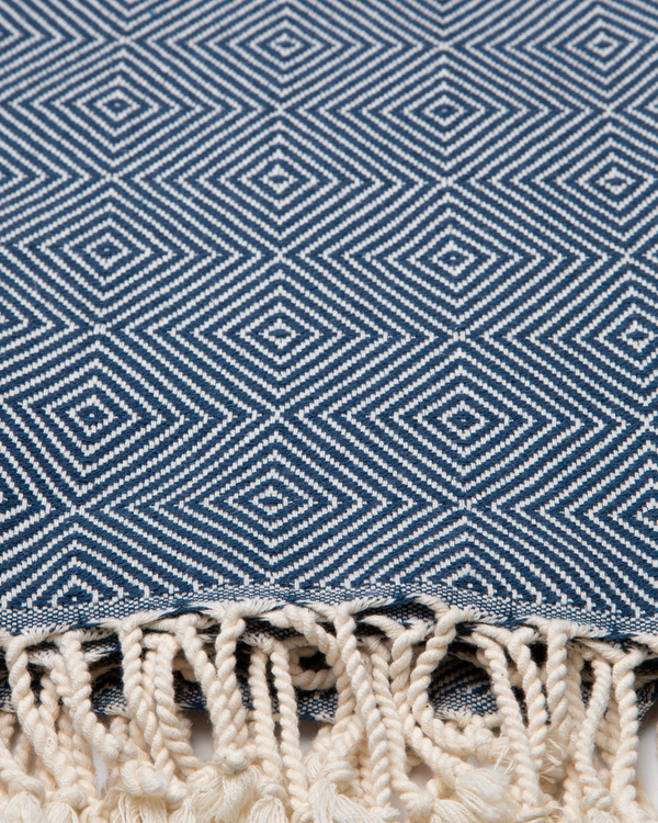 CRYSTAL Beach Towel, Turkish Hammam Towel, Spa & Sauna Towel - Blue