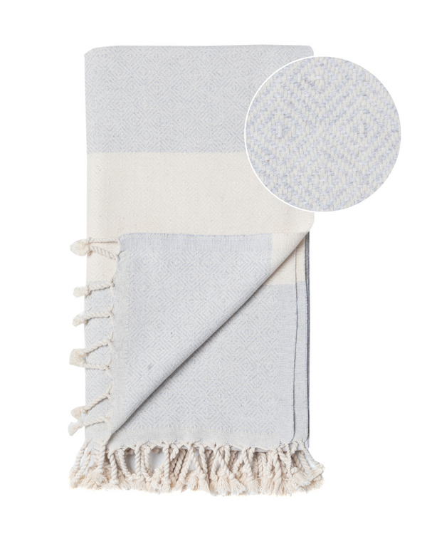 DIAMANT Hammam Towel, Beach Towel, Pestemal - Grey