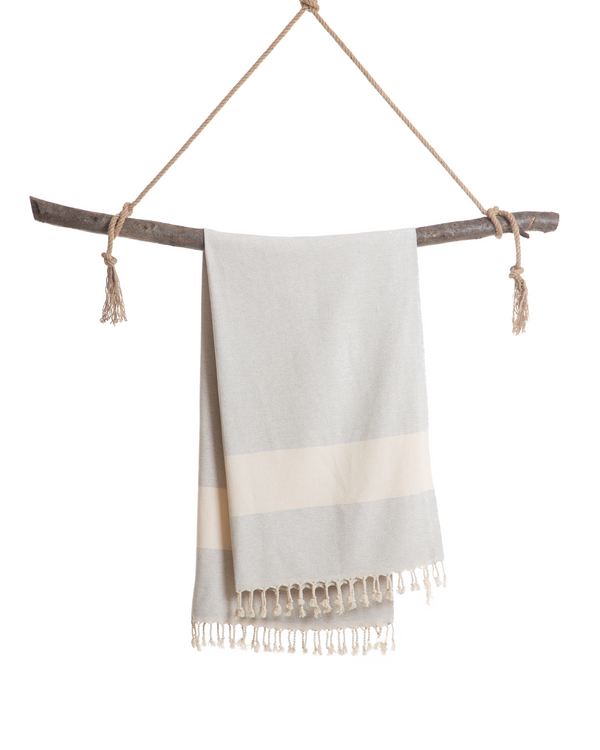 DIAMANT Hammam Towel, Beach Towel, Pestemal - Grey