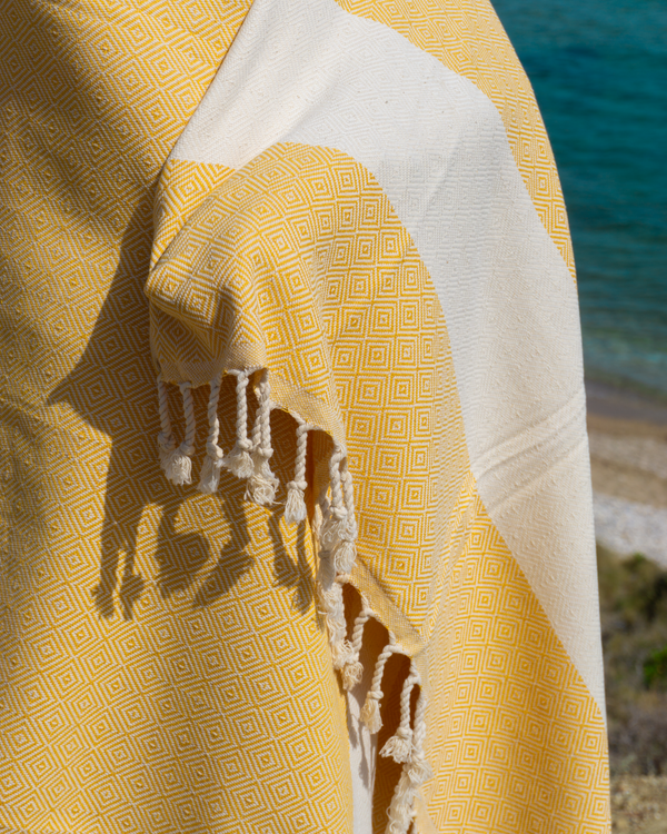 DIAMANT Hammam Towel, Beach Towel, Pestemal - Yellow