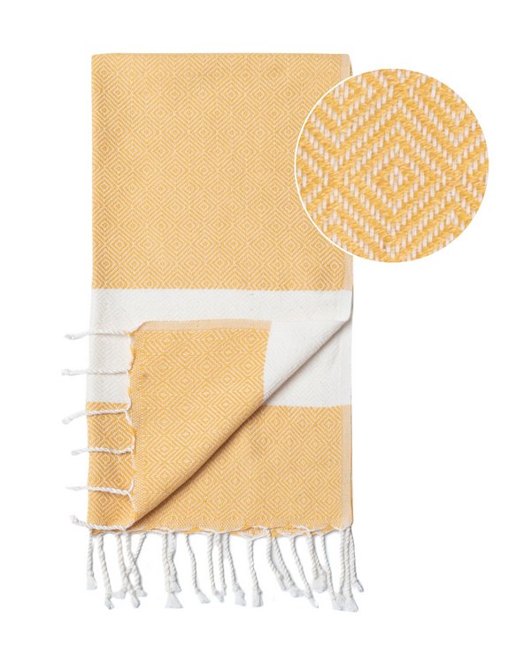 DIAMANT Hammam Towel, Beach Towel, Pestemal - Yellow