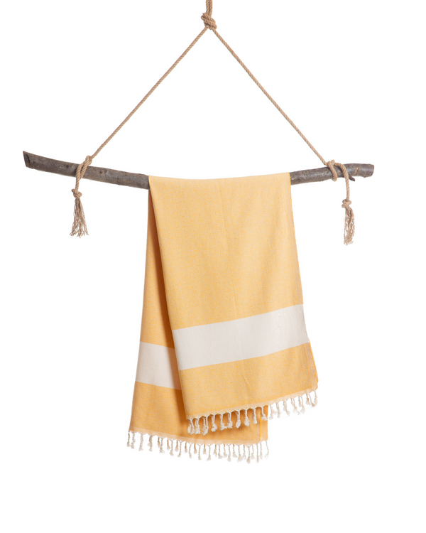 DIAMANT Hammam Towel, Beach Towel, Pestemal - Yellow