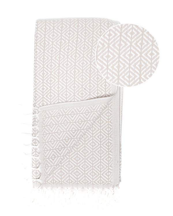 ELA Hammam Beach Towel, Spa Sauna Towel - Beige