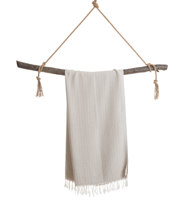 ELA Hammam Beach Towel, Spa Sauna Towel - Beige