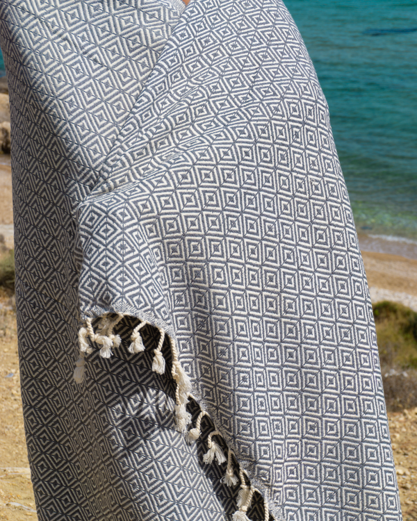 ELA Hammam Beach Towel, Spa Sauna Towel - Anthracite