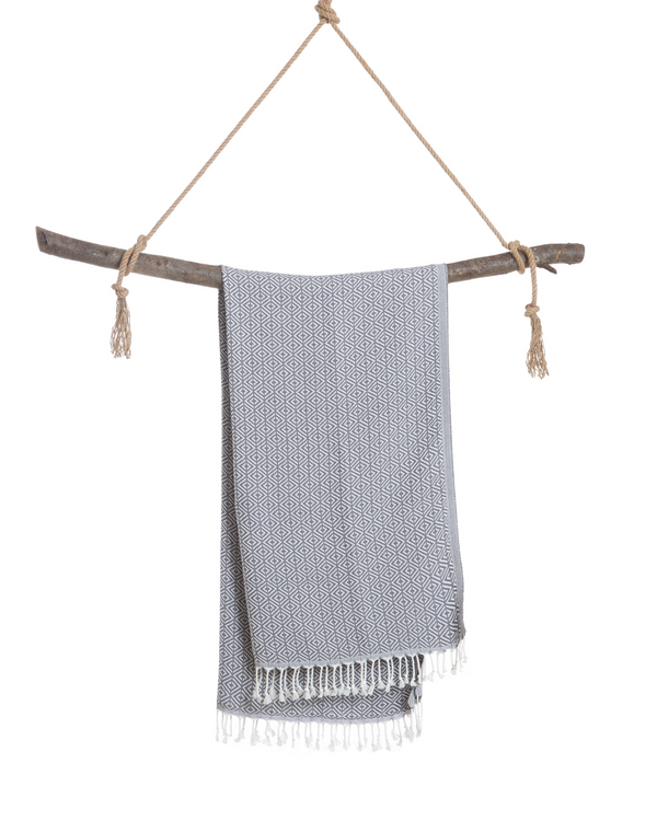 ELA Hammam Beach Towel, Spa Sauna Towel - Anthracite
