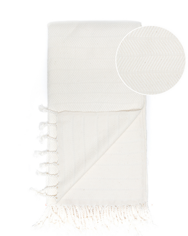 ILVA Turkish Hammam Towel, Spa & Sauna Towel / Made of Bamboo and Cotton - White