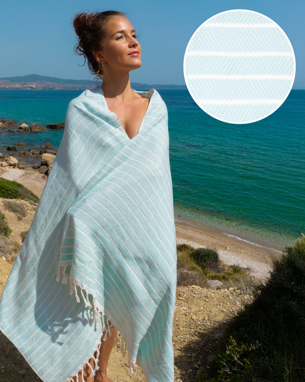 ILVA Turkish Hammam Towel, Spa & Sauna Towel / Made of Bamboo and Cotton - Mint