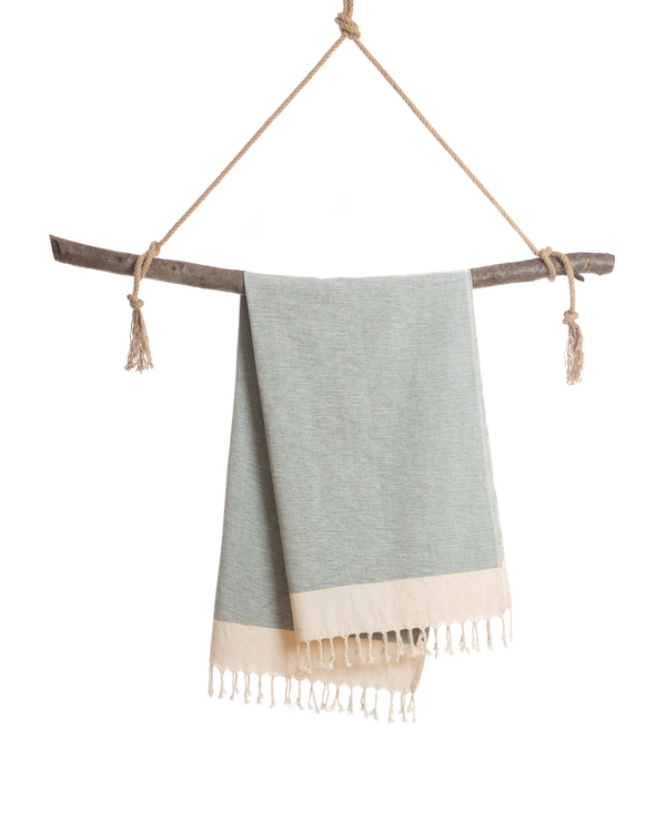 MANOLIA Beach Towel, Turkish Bath Hammam Towel, Spa & Sauna Towel - Turquoise