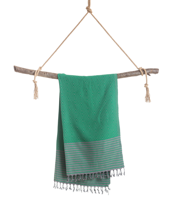 SAHARA Hammam Beach Towel, Spa Sauna Towel - Green
