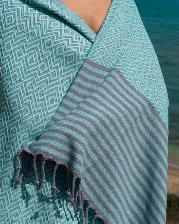 SAHARA Hammam Beach Towel, Spa Sauna Towel - Mint
