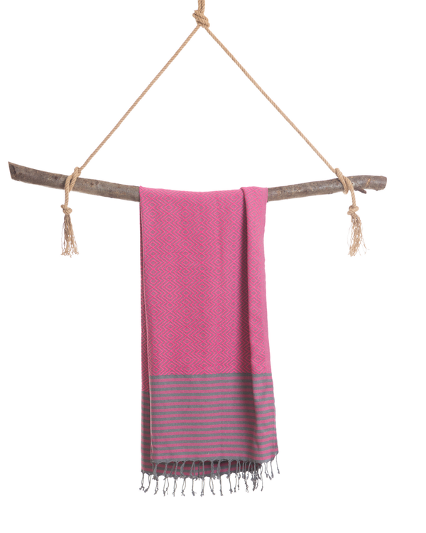 SAHARA Hammam Beach Towel, Spa Sauna Towel - Cherry Red