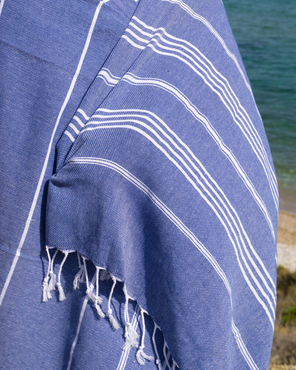 AMARA Hammam Beach Towel, Peshtemal, Made of Cotton - Dark Blue