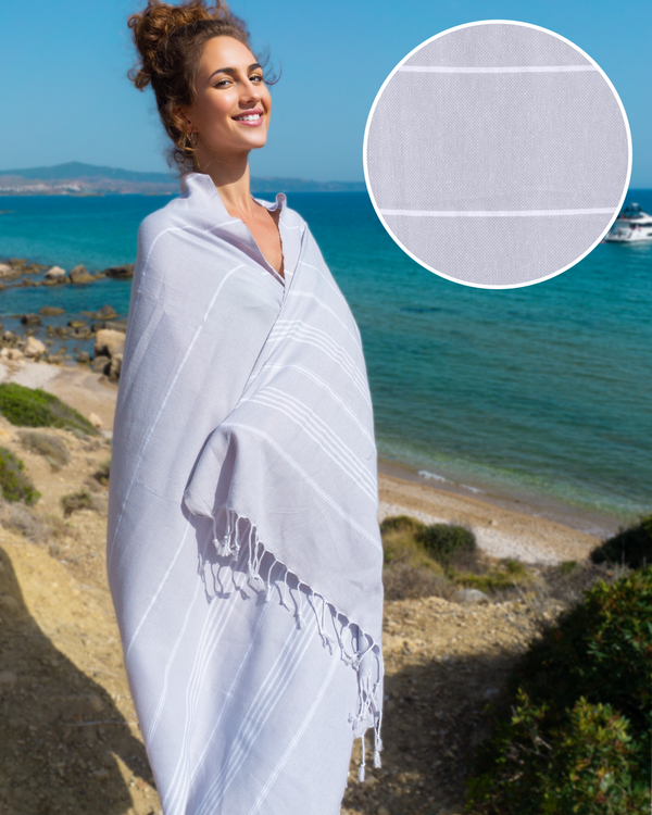 AMARA Hammam Beach Towel, Peshtemal, Made of Cotton - Grey