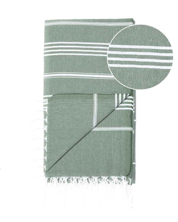 AMARA Hammam Beach Towel, Peshtemal, Made of Cotton - Khaki Green
