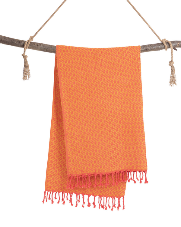 SAMOS Turkish Cotton Scarf Hammam Towel - Fuchsia / Mustard