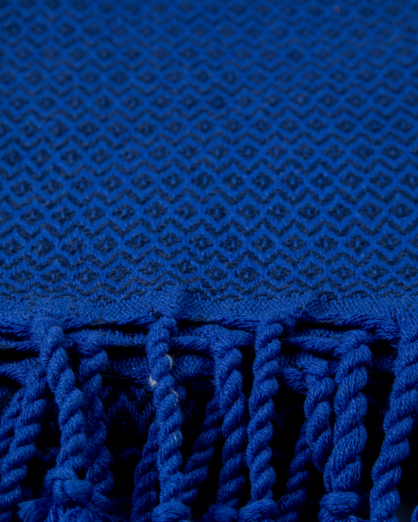 SAMOS Turkish Cotton Scarf Hammam Towel - Blue / Navy Blue