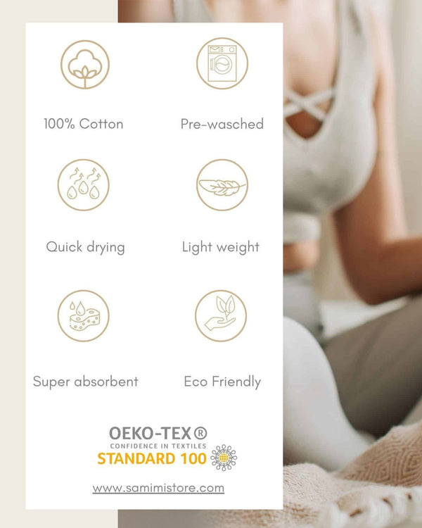 SAHARA Hammam Beach Towel, Spa Sauna Towel - Turquoise