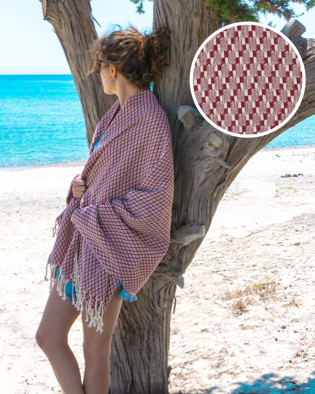 BAL Hammam Towel, Beach Towel, Pestemal - Red