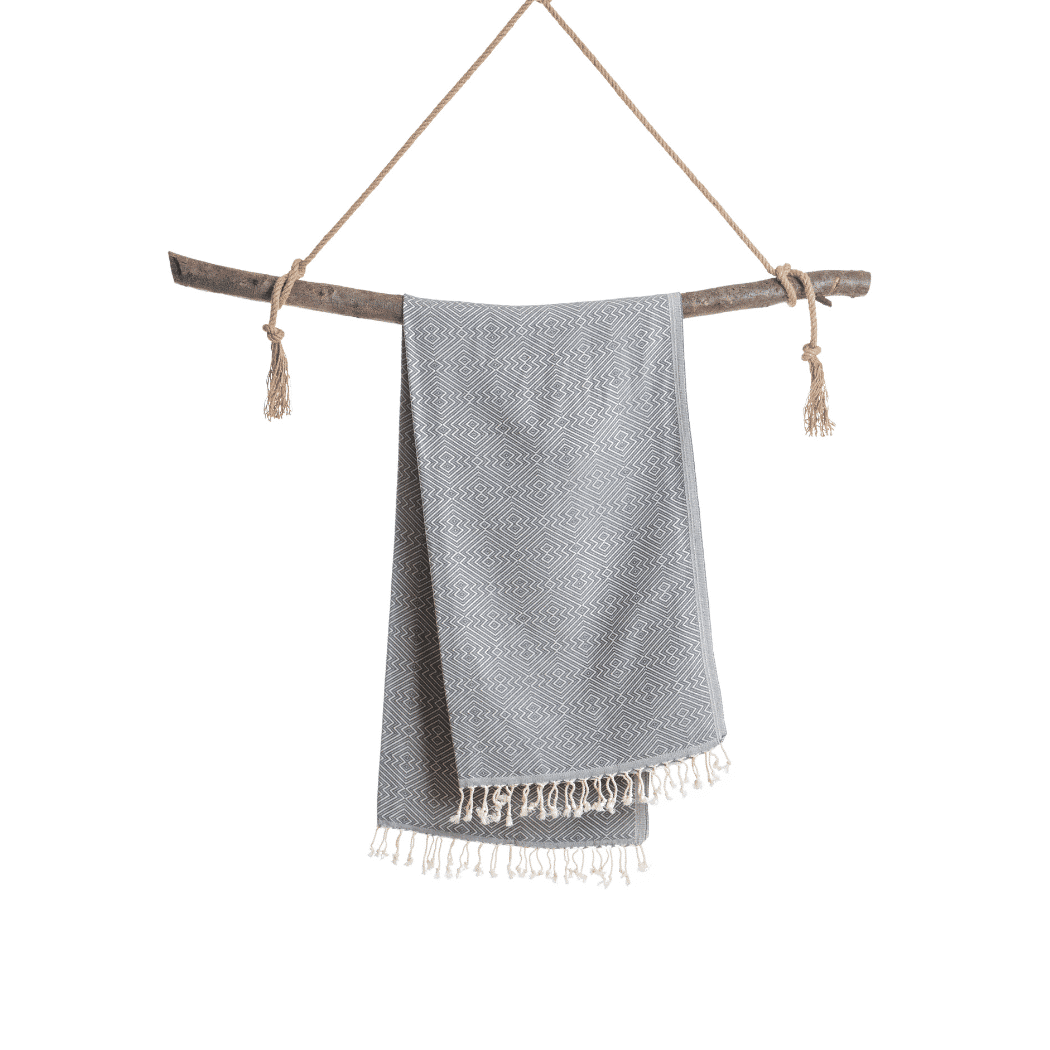 Turkish Hammam Towel Plaid Atom Grey