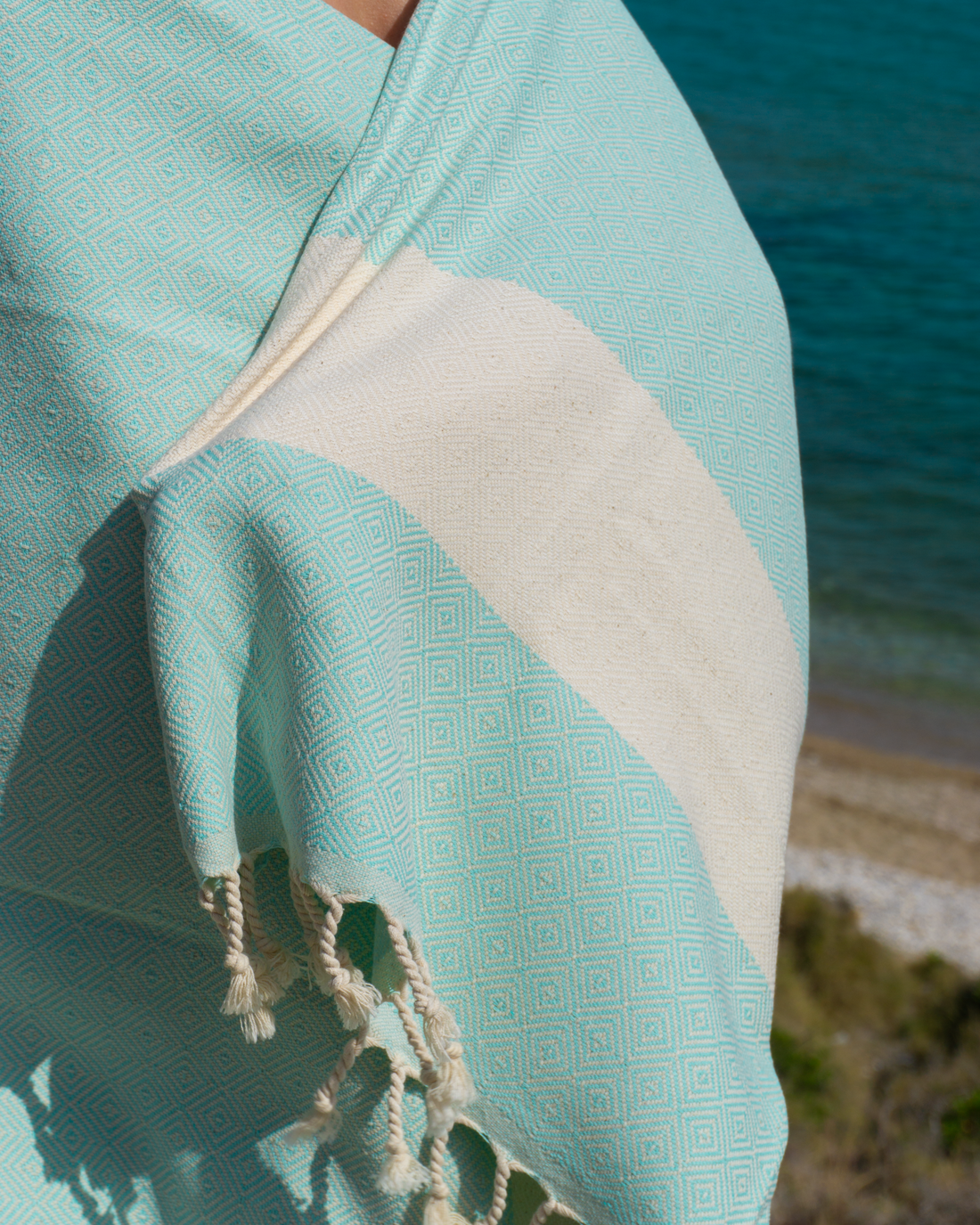 DIAMANT Hammam Towel, Beach Towel, Pestemal - Mint