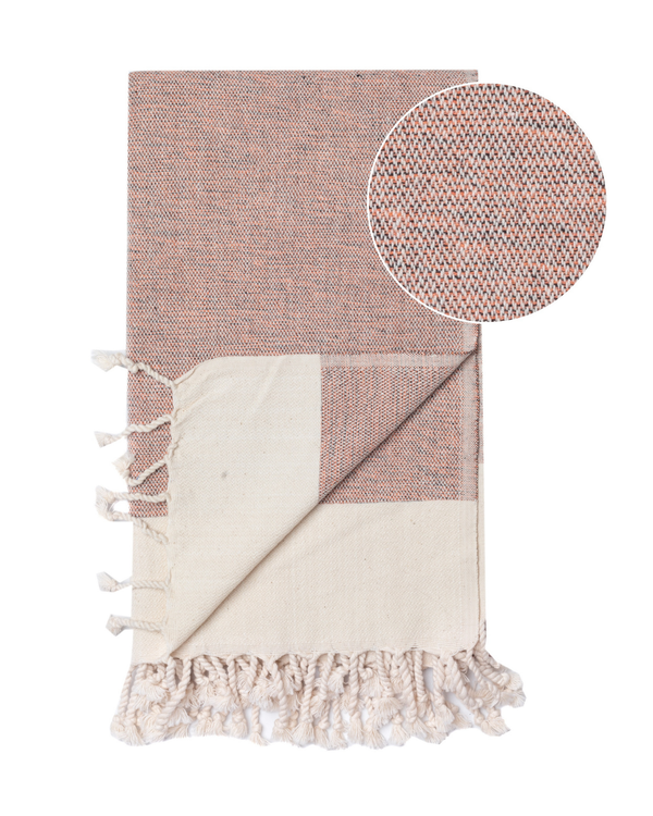 MANOLIA Beach Towel, Turkish Bath Hammam Towel, Spa & Sauna Towel - Red