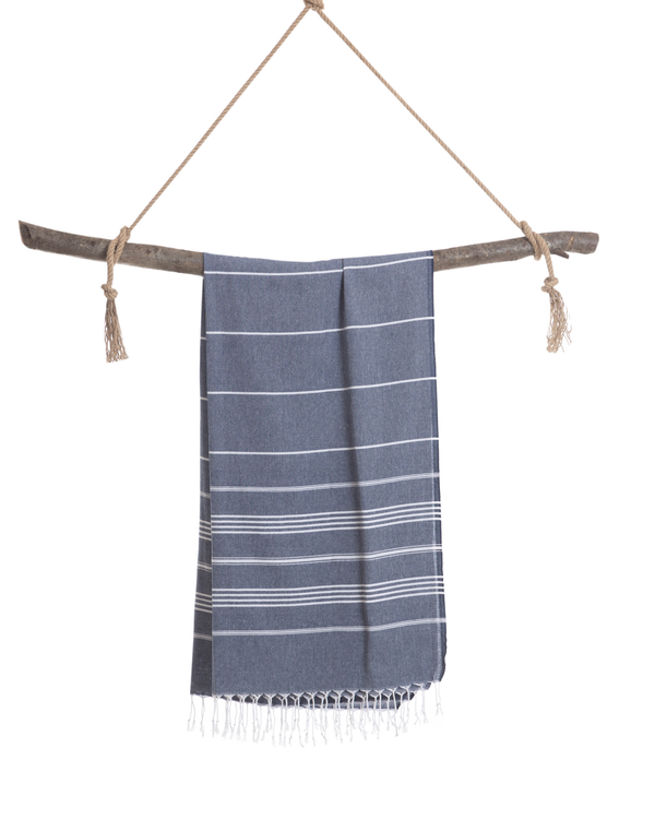 SULTAN Hammam Beach Towel, Peshtemal, Made of Cotton - Dark Blue