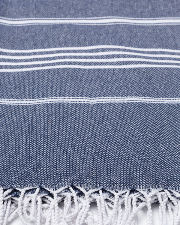 SULTAN Hammam Beach Towel, Peshtemal, Made of Cotton - Dark Blue