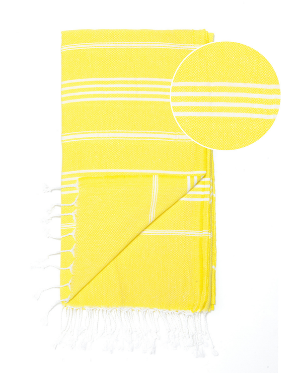 SULTAN Hammam Beach Towel, Peshtemal, Made of Cotton - Yellow