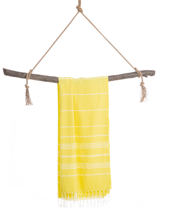 SULTAN Hammam Beach Towel, Peshtemal, Made of Cotton - Yellow