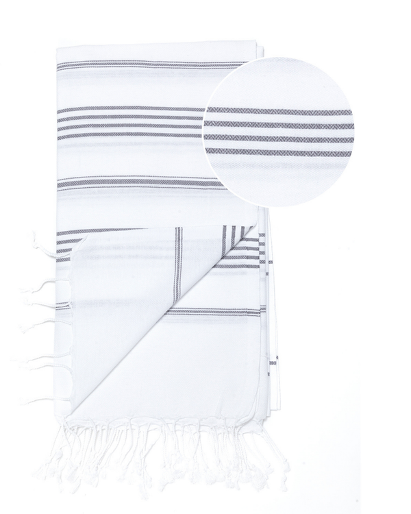 SULTAN Hammam Beach Towel, Peshtemal, Made of Cotton - White