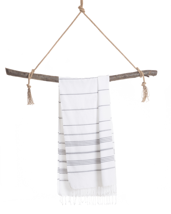 SULTAN Hammam Beach Towel, Peshtemal, Made of Cotton - White