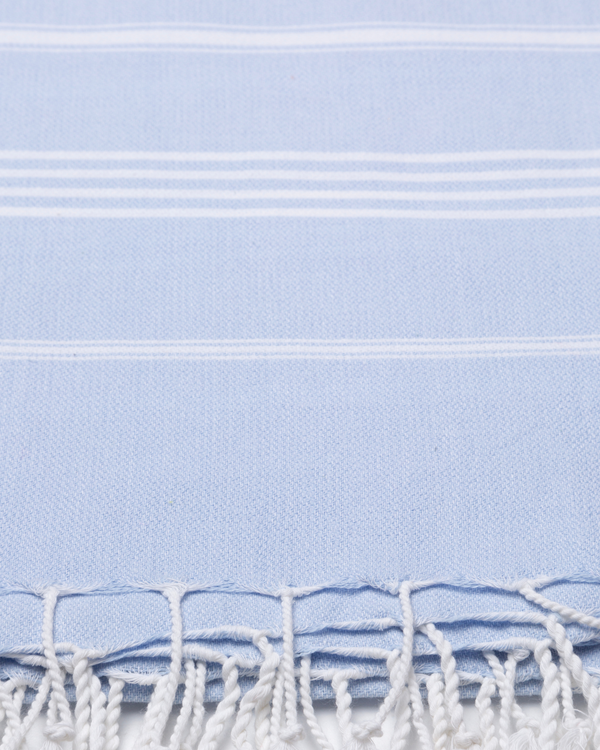 SULTAN Hammam Beach Towel, Peshtemal, Made of Cotton - Light Blue