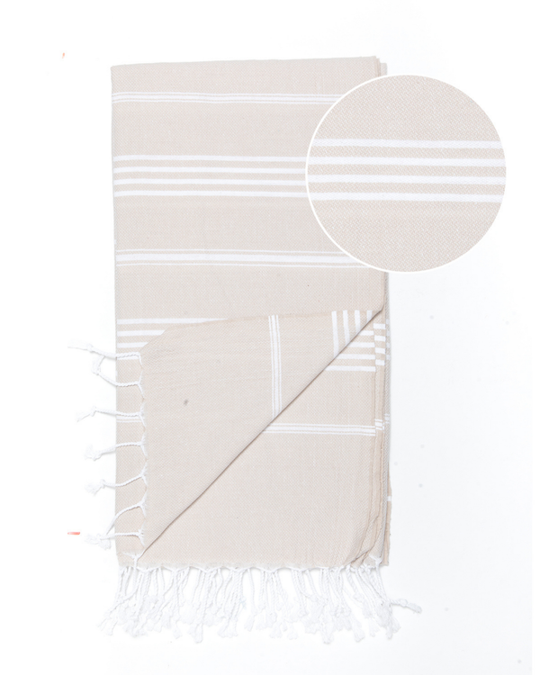 SULTAN Hammam Beach Towel, Peshtemal, Made of Cotton - Beige
