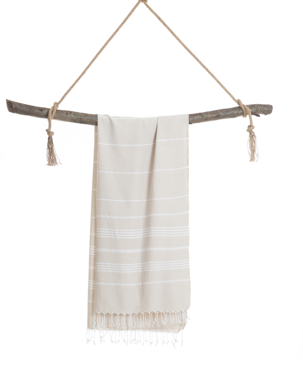SULTAN Hammam Beach Towel, Peshtemal, Made of Cotton - Beige