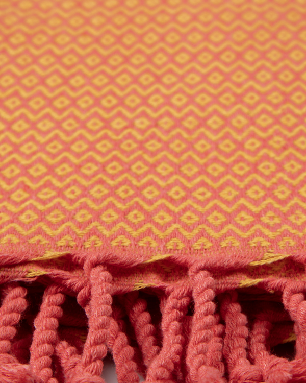 SAMOS Turkish Cotton Scarf Hammam Towel - Fuchsia / Mustard